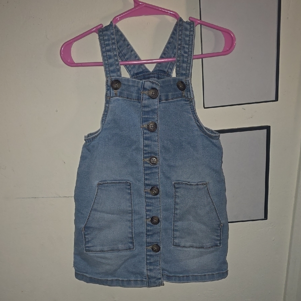 Denim Blue Kids Overall Dress